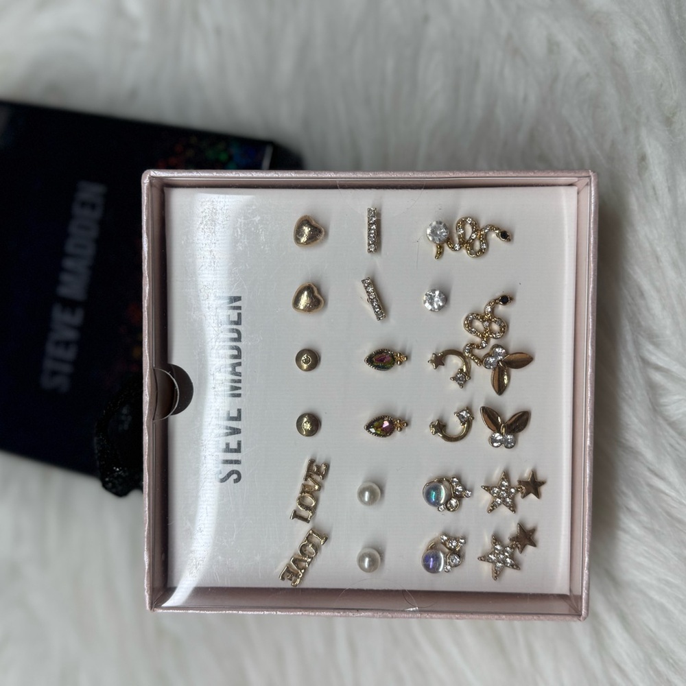 Steve Madden Gold and Silver Earring Collection